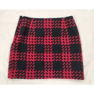 Muse for Boston Proper Womens Mini Skirt Size 6 Red Black Y2K Retro Textured